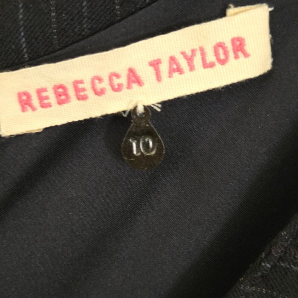 Rebecca Taylor Navy Pinstripe Desk To Date Sheath Dress Size 10 - Picture 6 of 7